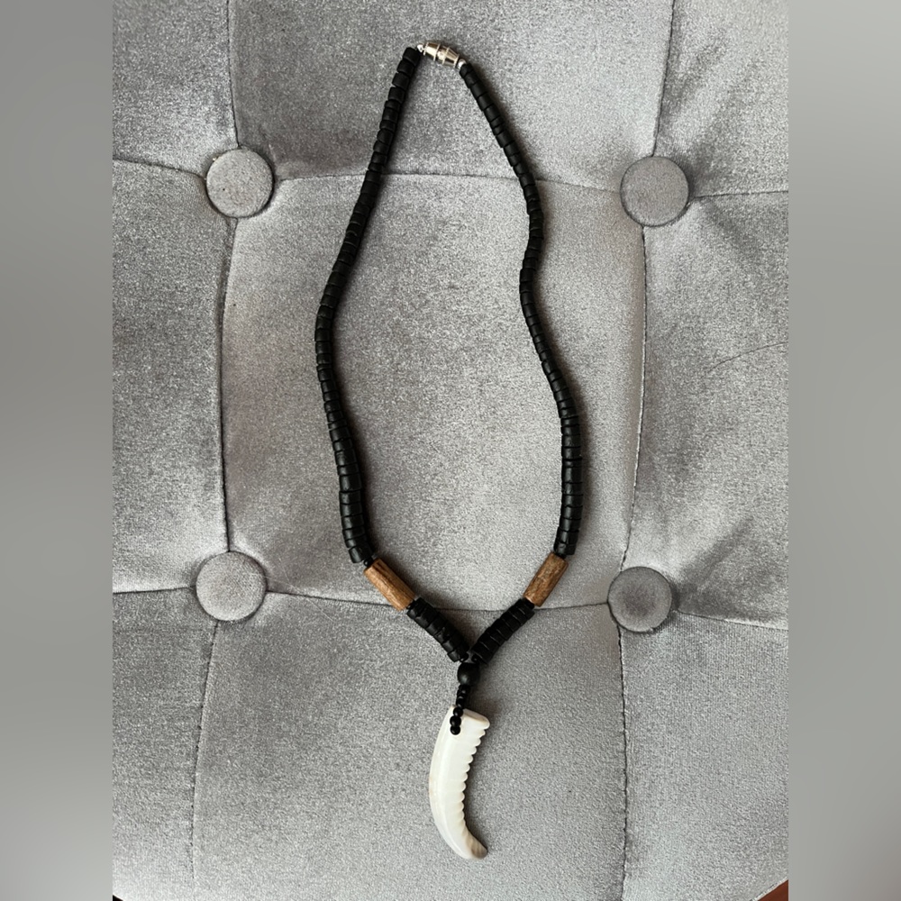 Shark tooth beaded necklace